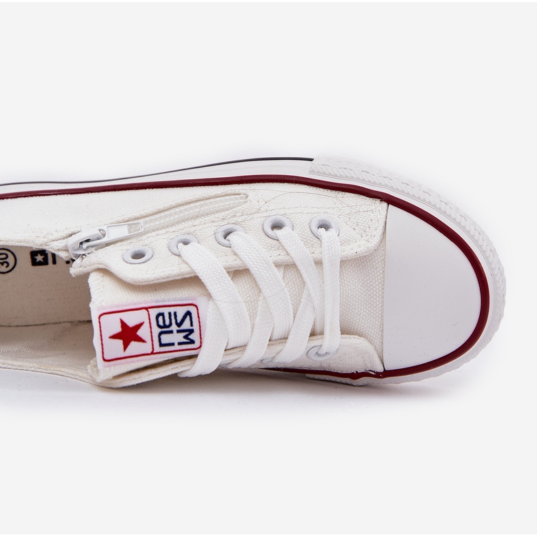 Niedrige Turnschuhe für Kinder von Kindern mit Spitze weiß 2