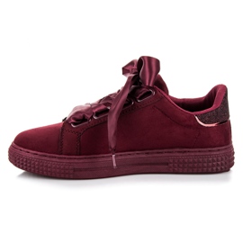 Bordo Wildleder gebundene Turnschuhe rot 1