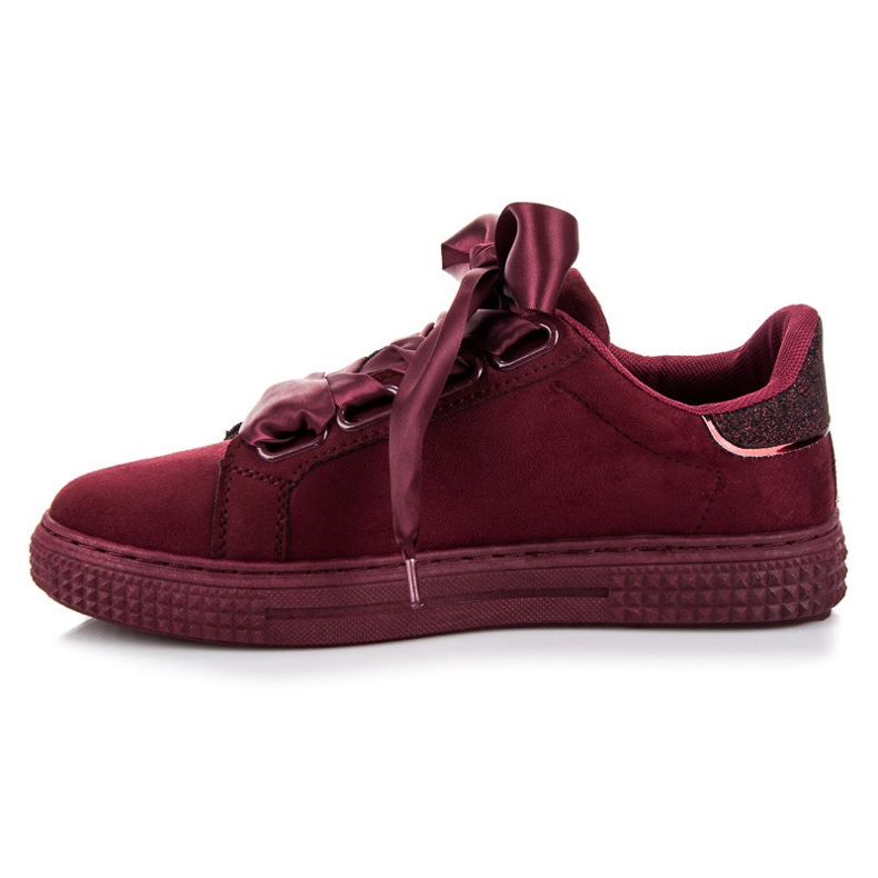 Bordo Wildleder gebundene Turnschuhe rot 1