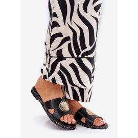 Flat -Frauen -Flip -Flops mit dekorativen Details schwarzer Angebote 1