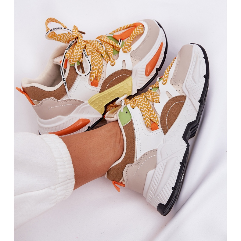 Sneakers Damen -Sportschuhe mit Doppelschnüre -Multicolor mehrfarbig 2