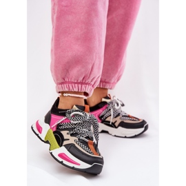 Sneakers Damen Sportschuhe mit doppelter Schnürung schwarz 2