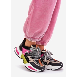 Sneakers Damen Sportschuhe mit doppelter Schnürung schwarz 1