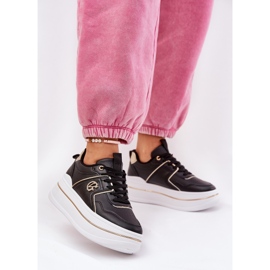 Frauen Sportschuhe auf der Plattform schwarz 2