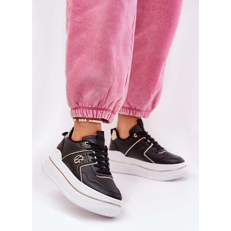 Frauen Sportschuhe auf der Plattform schwarz 2