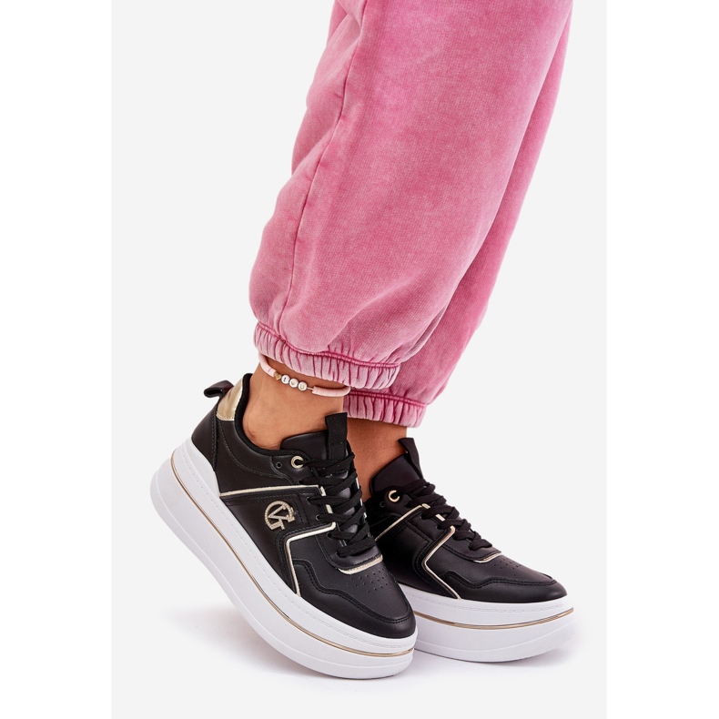 Frauen Sportschuhe auf der Plattform schwarz 1