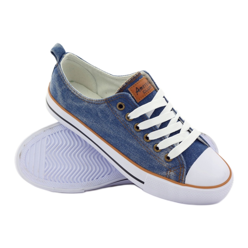 American Club Turnschuhe dk.jeans gebunden blau 3