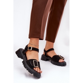 Öko -Wildleder -Sandalen mit schwarzer Klammer 2