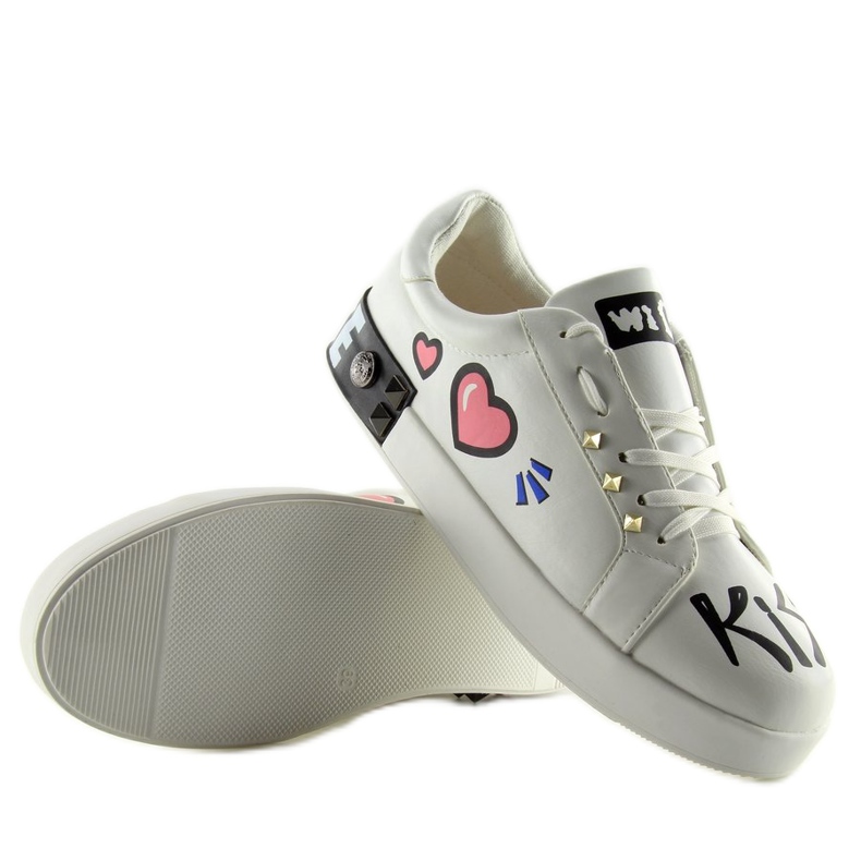 Weiße Turnschuhe mit Aufschrift T302 White 2
