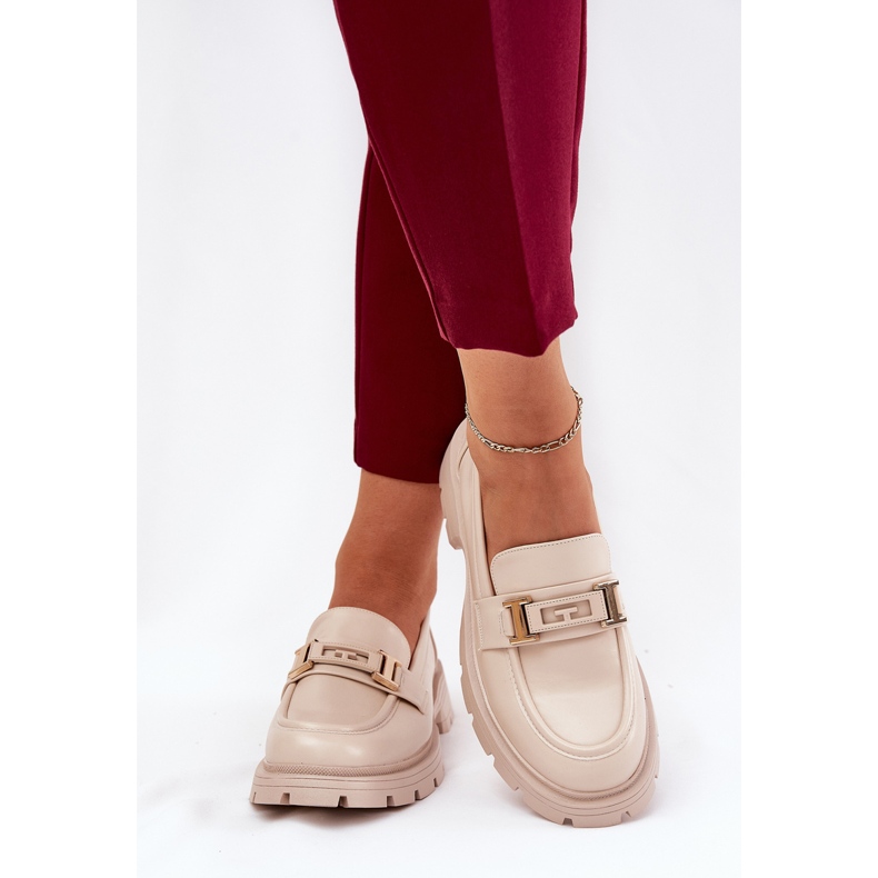 Frauen -Slipper mit Öko -Leder Beige 2