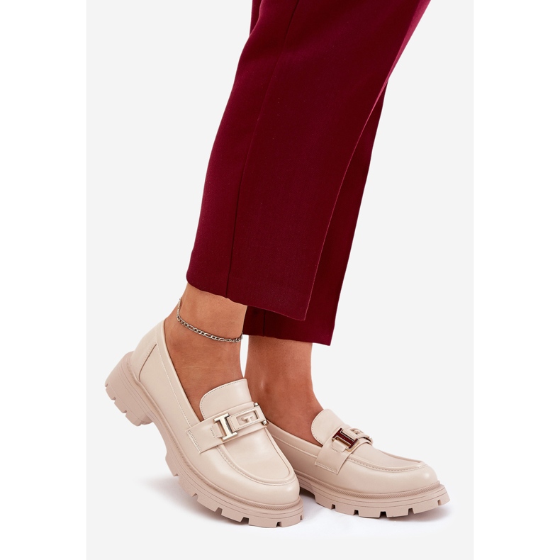 Frauen -Slipper mit Öko -Leder Beige 1