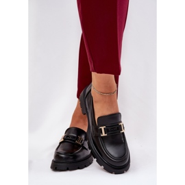 Frauenmokassins mit Öko -Leder schwarz 2