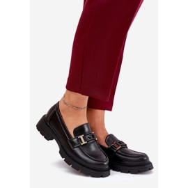 Frauenmokassins mit Öko -Leder schwarz 1