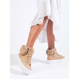 Goodin Sneakers auf der Plattform mit Tasche beige 1
