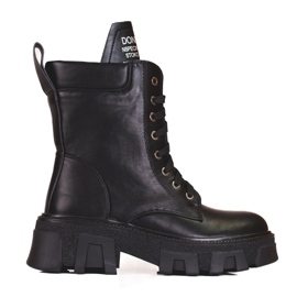 Schnürstiefel mit Protektor schwarz 3