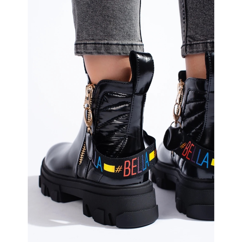 Plateau-Stiefeletten für Damen schwarz 2