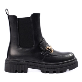 Schwarze Damen-Chelsea-Stiefel auf der Plattform 4