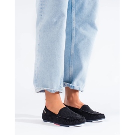 Schwarze, durchbrochene Shelovet-Loafer für Damen 2