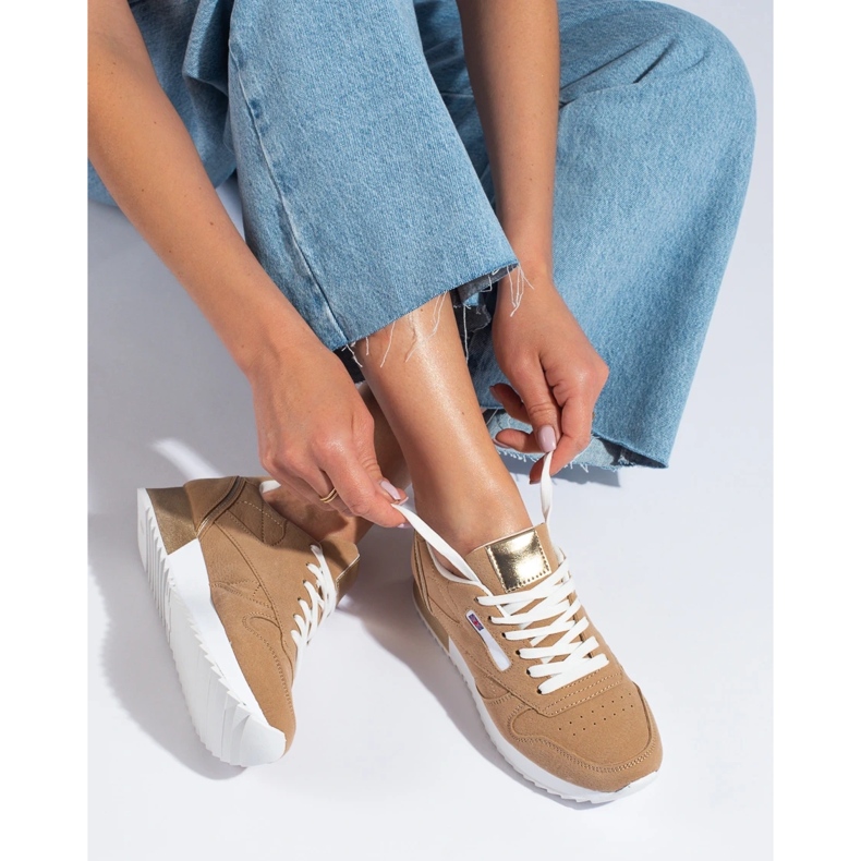 Beige Sportschuhe für Damen von Shelovet 1