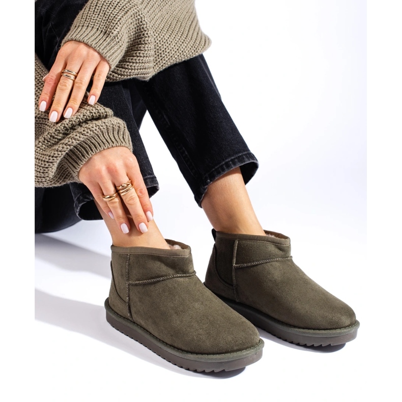 Dunkelgrüne Schneestiefel für Damen von Shelovet 2