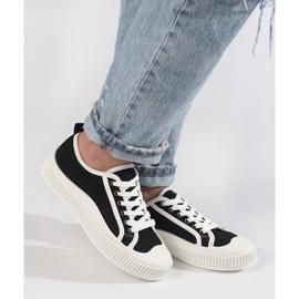 Schwarze Plateau-Sneaker für Damen 3