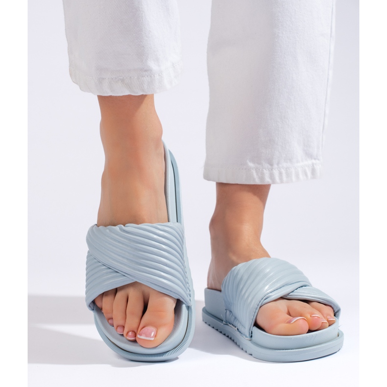 Blaue flache Damen-Flip-Flops 2
