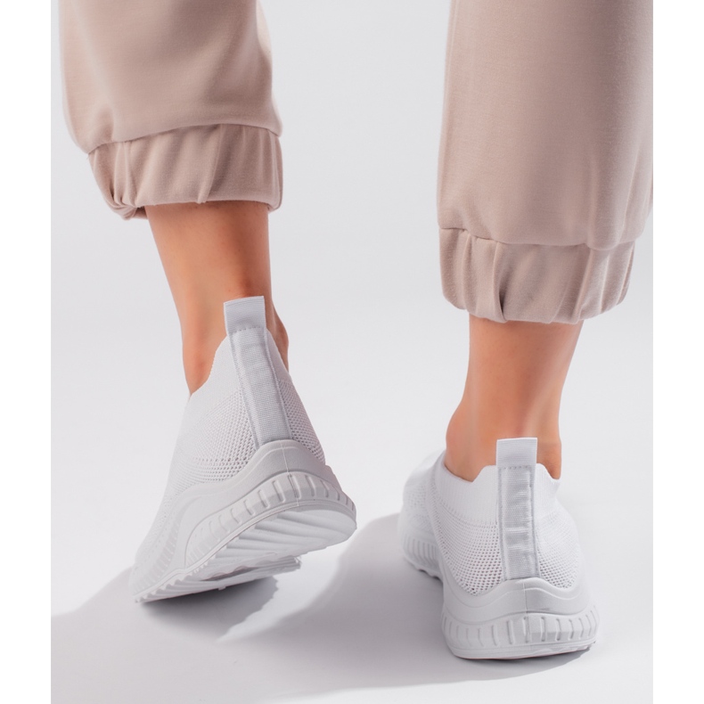 Weiße Slip-On-Sportschuhe für Damen 2