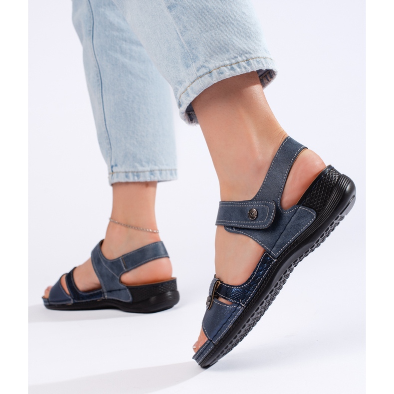Bequeme blaue Damensandalen 2