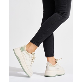 Schwarze Damen-Sneaker mit dicker Sohle beige 1
