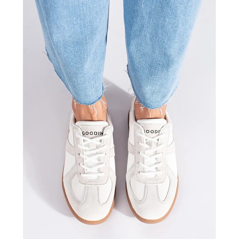 Goodin Weiße Damen-Sneaker aus Leder 2