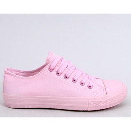 Rosa einfarbige Sneakers für Damen rosa 2