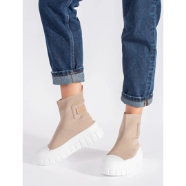 Seastar Beigefarbene Sneaker mit hohem Plateau 3