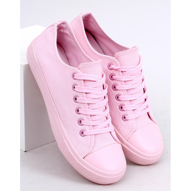 Rosa einfarbige Sneakers für Damen rosa 1