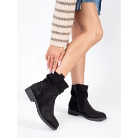 Schwarze Cowboystiefel für Damen aus Wildleder 1