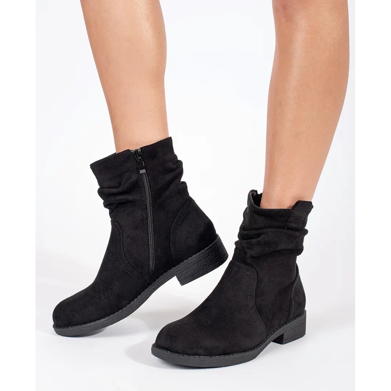 Schwarze Cowboystiefel für Damen aus Wildleder 2