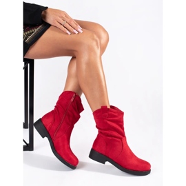 Damen-Cowboystiefel aus rotem Wildleder 1