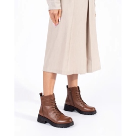 Braune Lederstiefeletten mit dicker Sohle von Sergio Leone 2