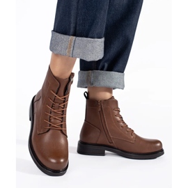 Braune Damen-Schnürstiefeletten aus Leder von Sergio Leone 1