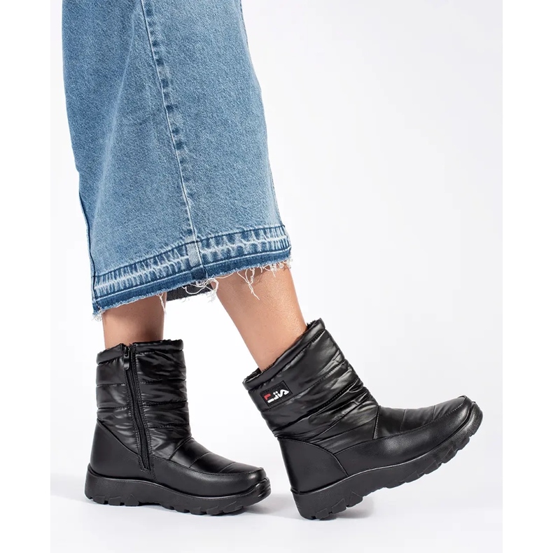 Schwarze Schneestiefel für Damen 2