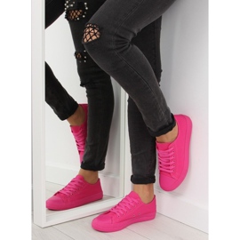 Einfarbige fuchsiafarbene fuchsiafarbene Turnschuhe für Damen rosa 1
