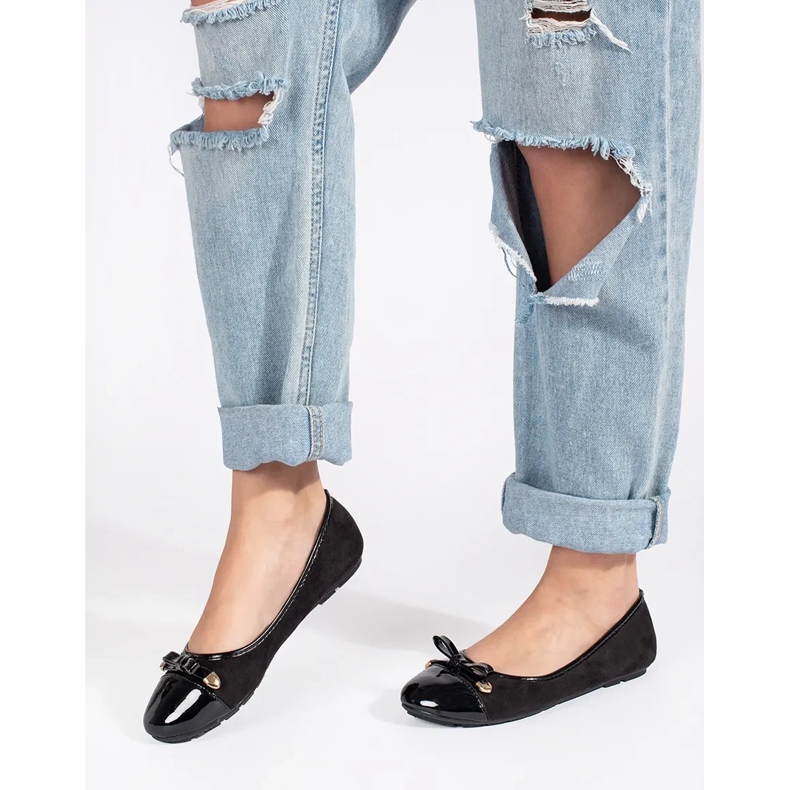 Schwarze flache Ballerinas 2