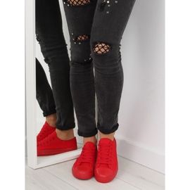 Einfarbige rote Damenturnschuhe groß rot 1