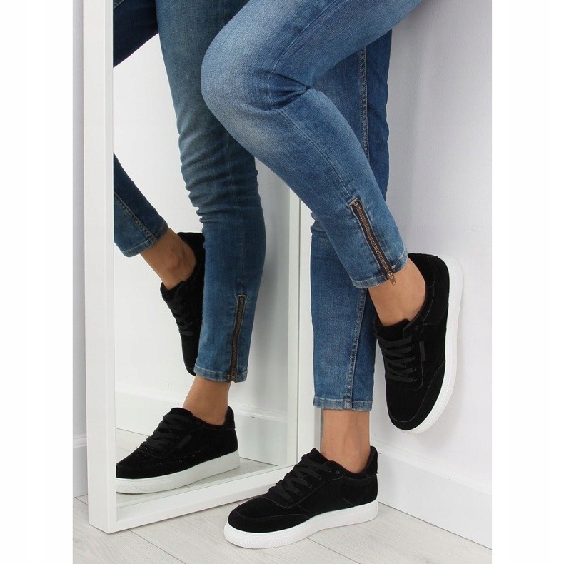 Damensneaker aus schwarzem Wildleder NB172 Schwarz weiß 1