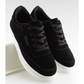 Damensneaker aus schwarzem Wildleder NB172 Schwarz weiß 2