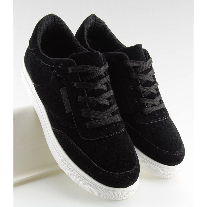 Damensneaker aus schwarzem Wildleder NB172 Schwarz weiß 2