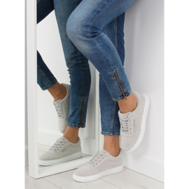 Damenturnschuhe aus grauem Wildleder NB172 LT.GRAY weiß 1