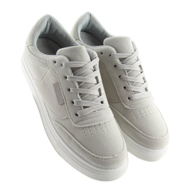 Damenturnschuhe aus grauem Wildleder NB172 LT.GRAY weiß 2