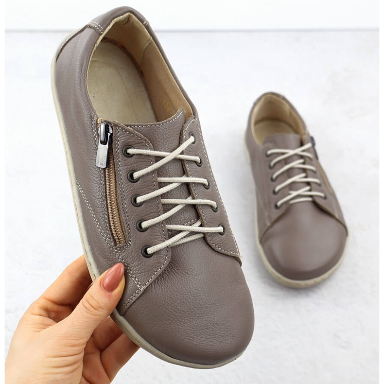 Frauen Lederschuhe barfuß Khaki Helios 436 grün 1