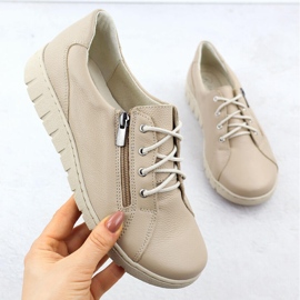 Frauen Lederschuhe bequem beige Helios 429 1