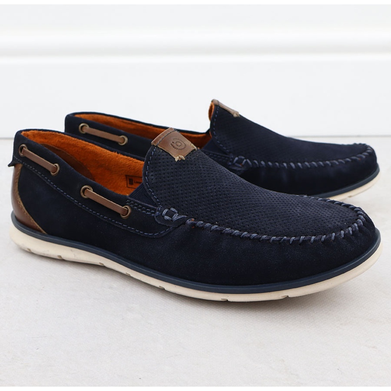 Damenleder -Ladungsstoffe bequeme Marine Blue Bugatti RR153018 blau 1